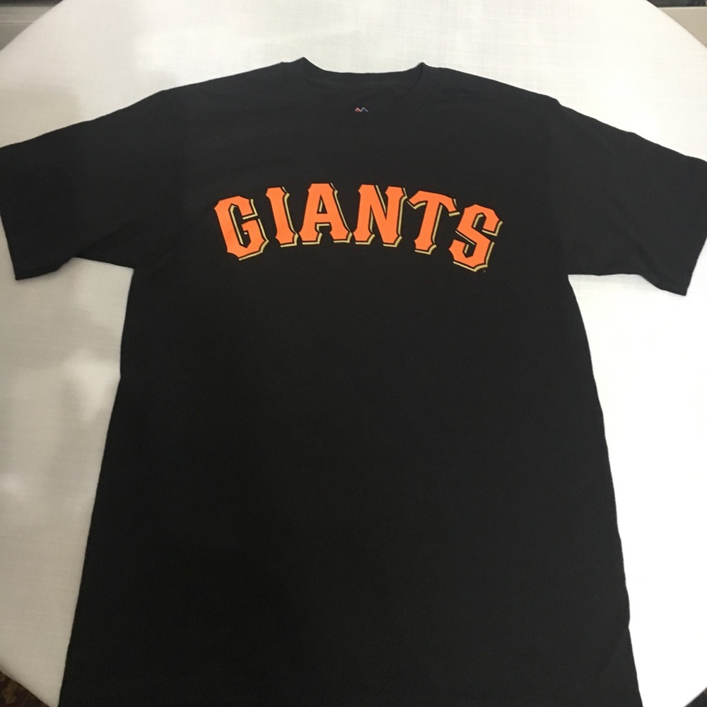 Black all cotton youth tee shirt labeled Giants 24